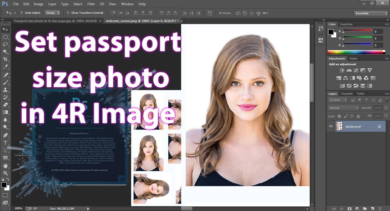 photoshop elements passport photo